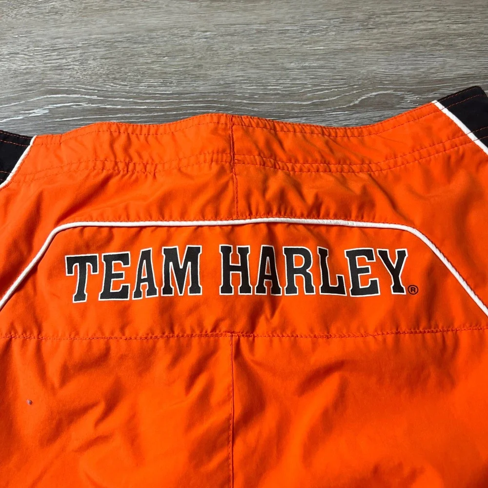 Harley-Davidson Swim Trunks Mens XL Orange Team Harley Board Shorts Mesh Lining